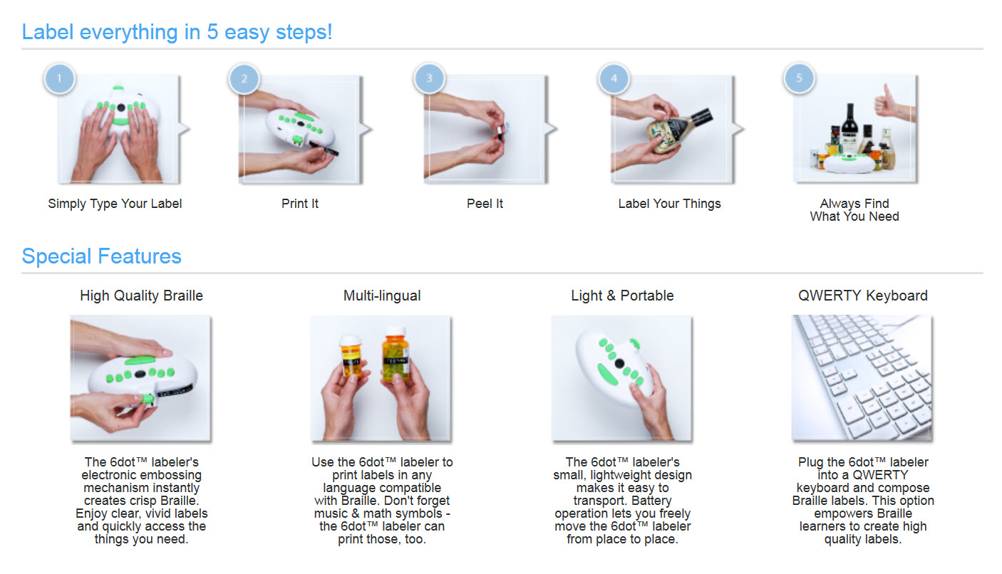 6dot Braille Label Maker FOR SALE FREE Shipping